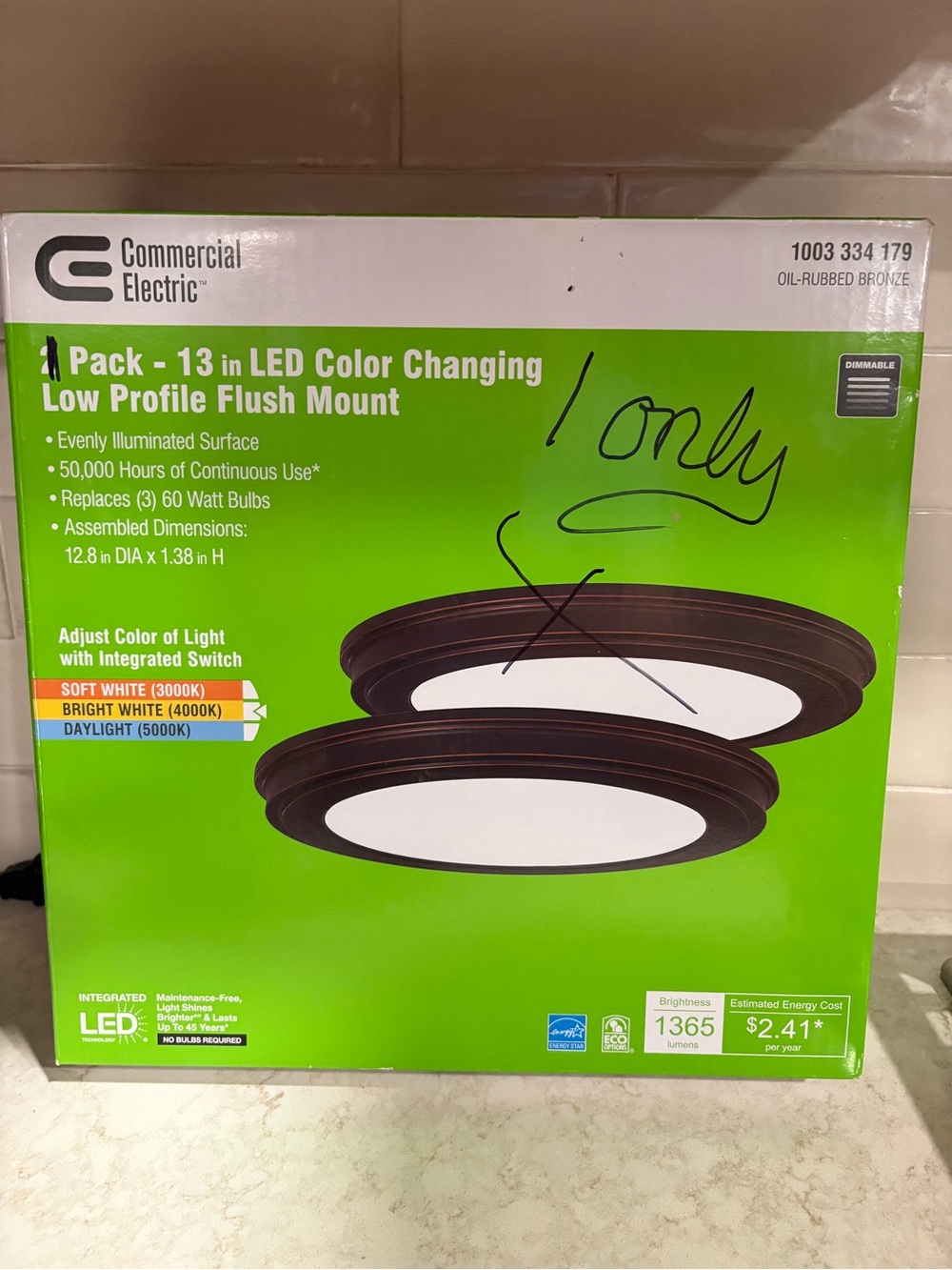 Oil-Rubbed Bronze LED Color Changing Flush Mount - 2-Pack